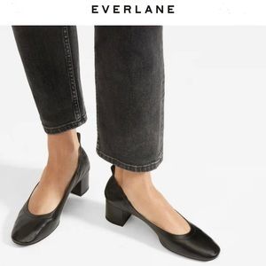 Black EVERLANE DAY HEEL SHOES 7 1/2 Italian Made Leather | Excellent Condition